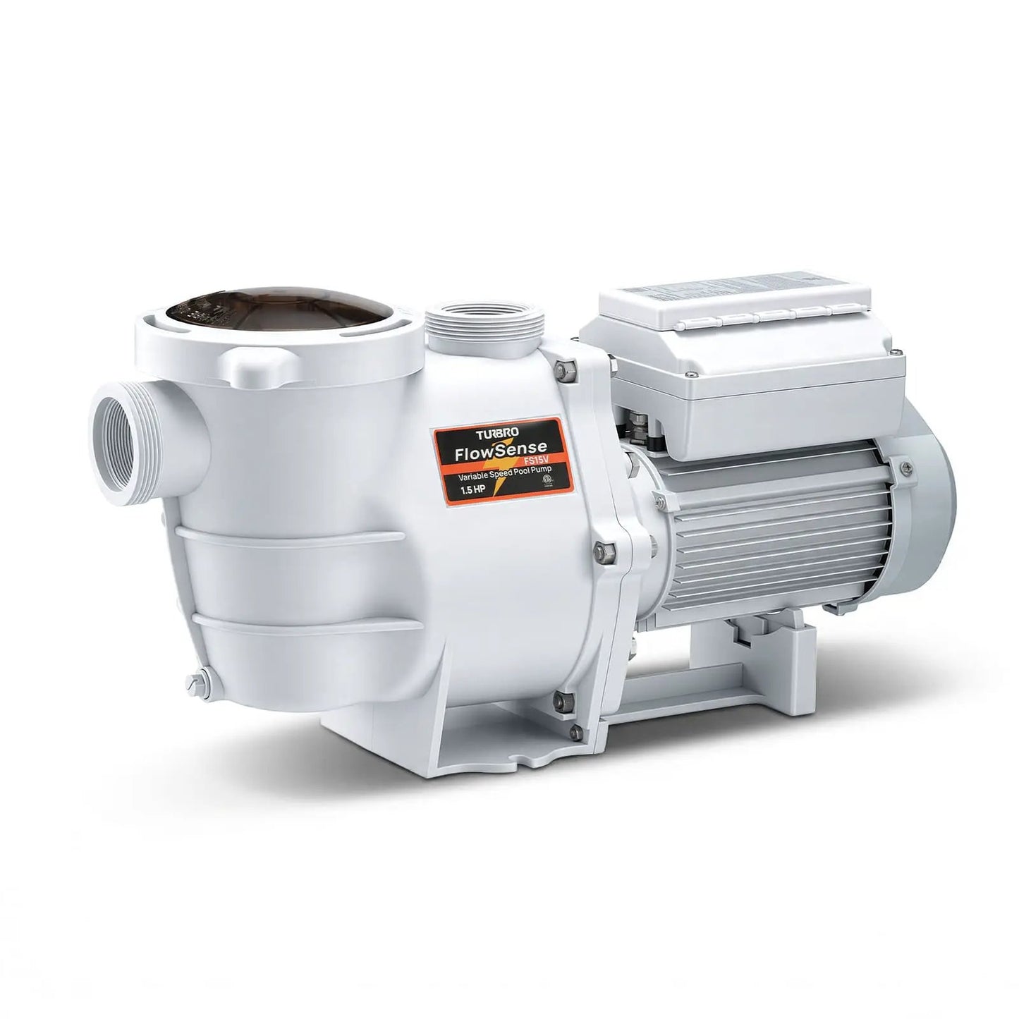 FlowSense variable speed pool pump by TURBRO, above-ground, white housing, 1.5 HP motor on Tampa Home & Garden Store