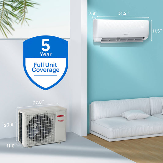 Finnmark 9000 BTU WiFi Ductless Mini Split AC with Heat Pump, 115V/230V (R32) - Tampa Home & Garden Store