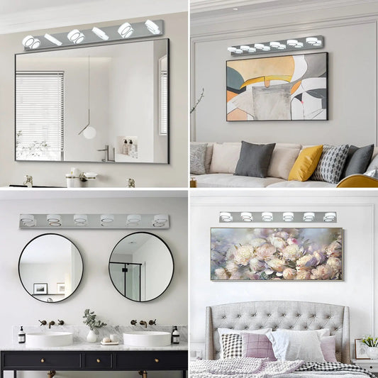 LED Modern Chrome 6-Light Vanity Fixture, wall light with six LED modules VIP Digital Presence on Tampa Home & Garden Store
