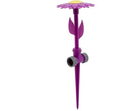 Hose End Bloom Sunflower Sprinkler purple with yellow bloom by Orbit Irrigation for lawn on Tampa Home & Garden Store