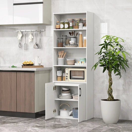 DirectDeals 70-Inch bookcase with six-tier adjustable shelves in gray on Tampa Home & Garden Store