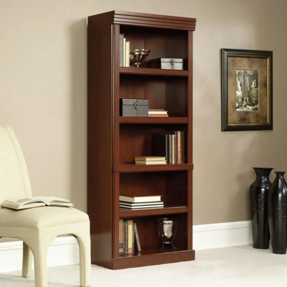 71-Inch High 5-Shelf Cherry Wood Bookcase by HomePacific for living room storage on Tampa Home & Garden Store