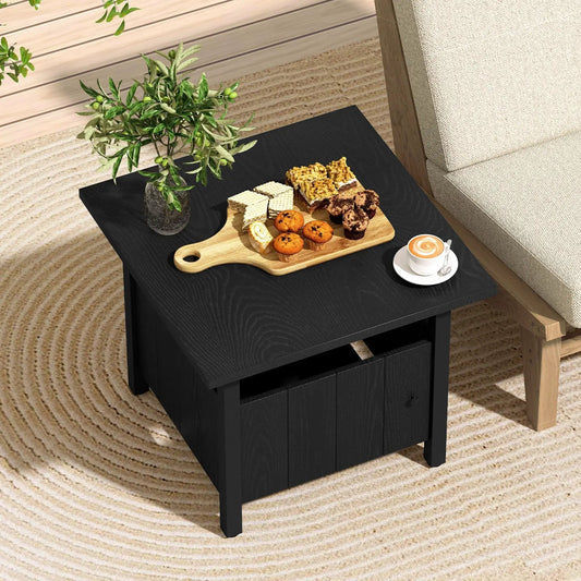 Outdoor side table black zinc-iron with 1.89 inch umbrella hole on Tampa Home & Garden Store