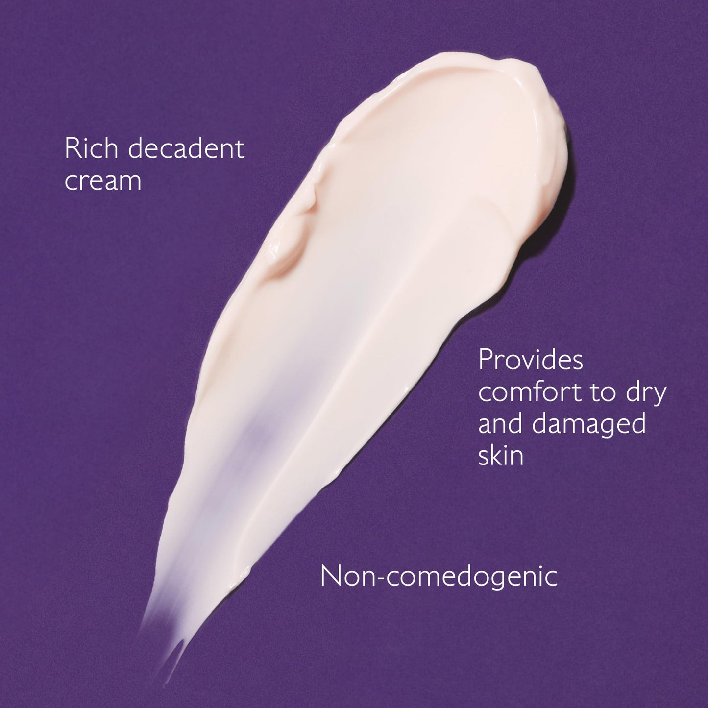 Caudalie Premier Cru rich anti-aging face cream smear on purple backdrop non-comedogenic on Tampa Home & Garden Store