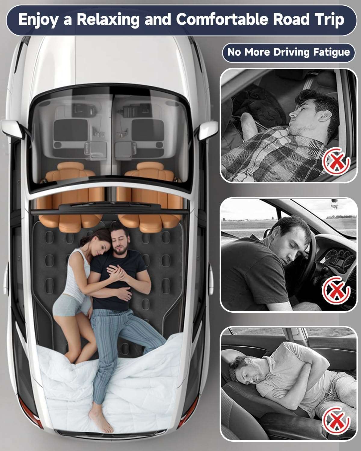 Umbrauto SUV Back Trunk Air Mattress 3.0 Thickened Black creates full bed in trunk for two on Tampa Home & Garden Store