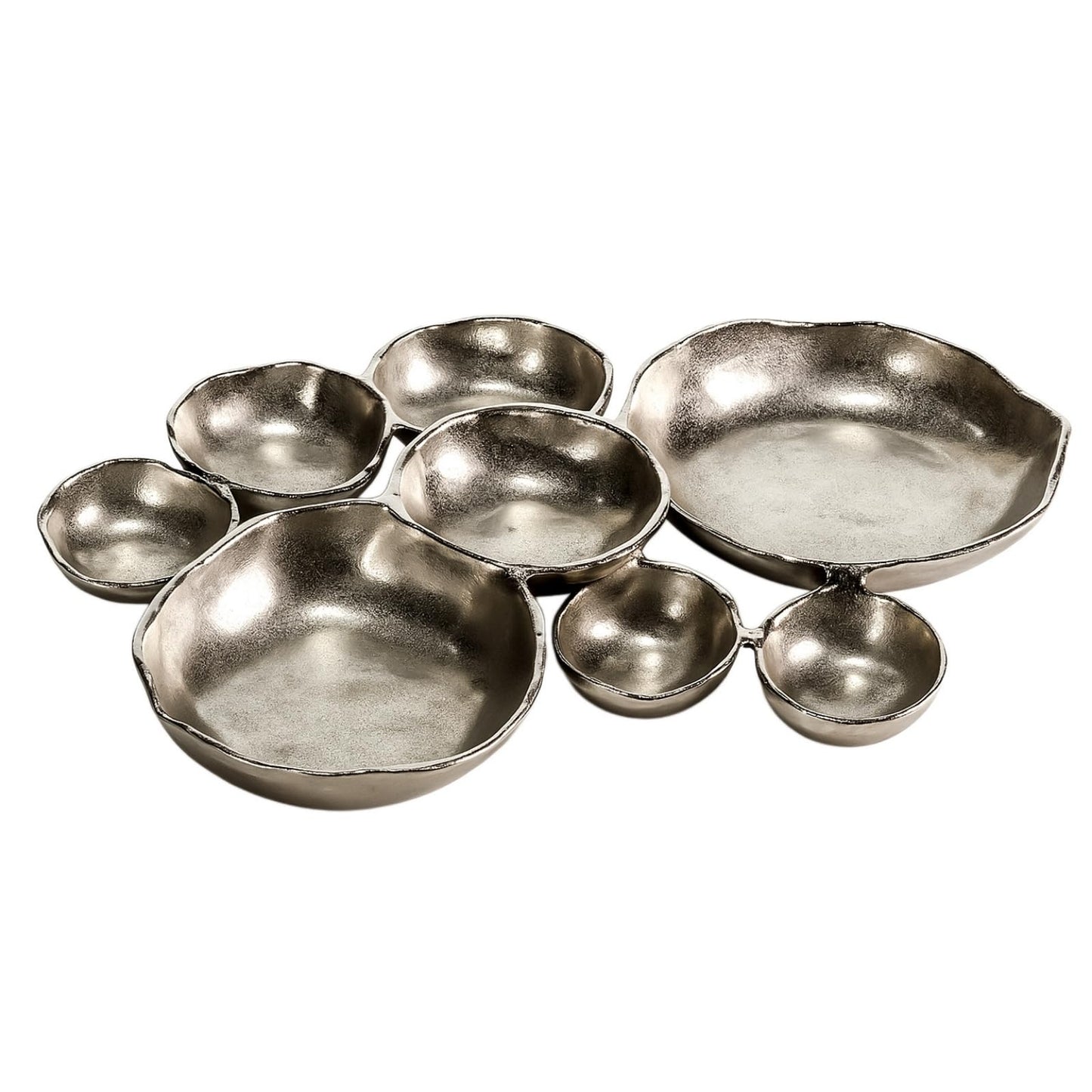 Elegant Silver and Brass Cluster Serving Bowl