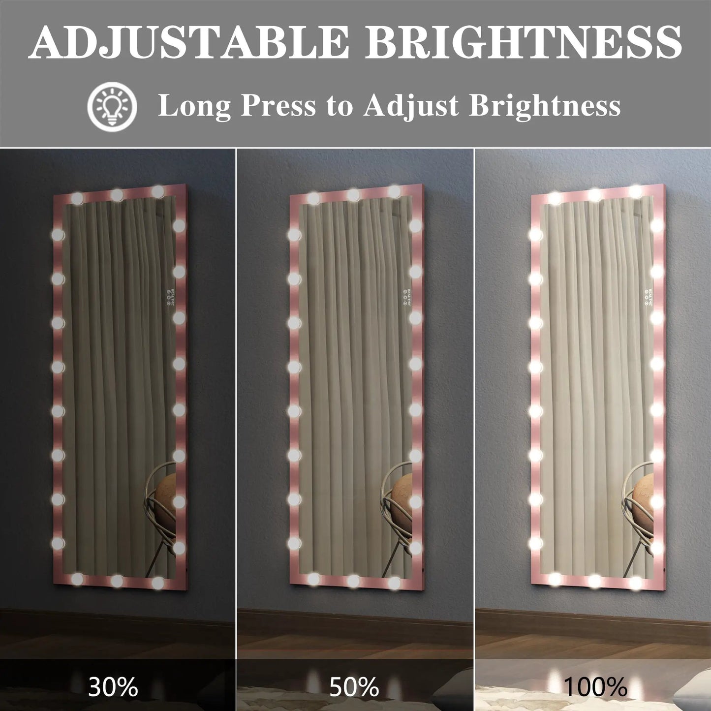 Pink Hollywood Full Length Mirror with Lights