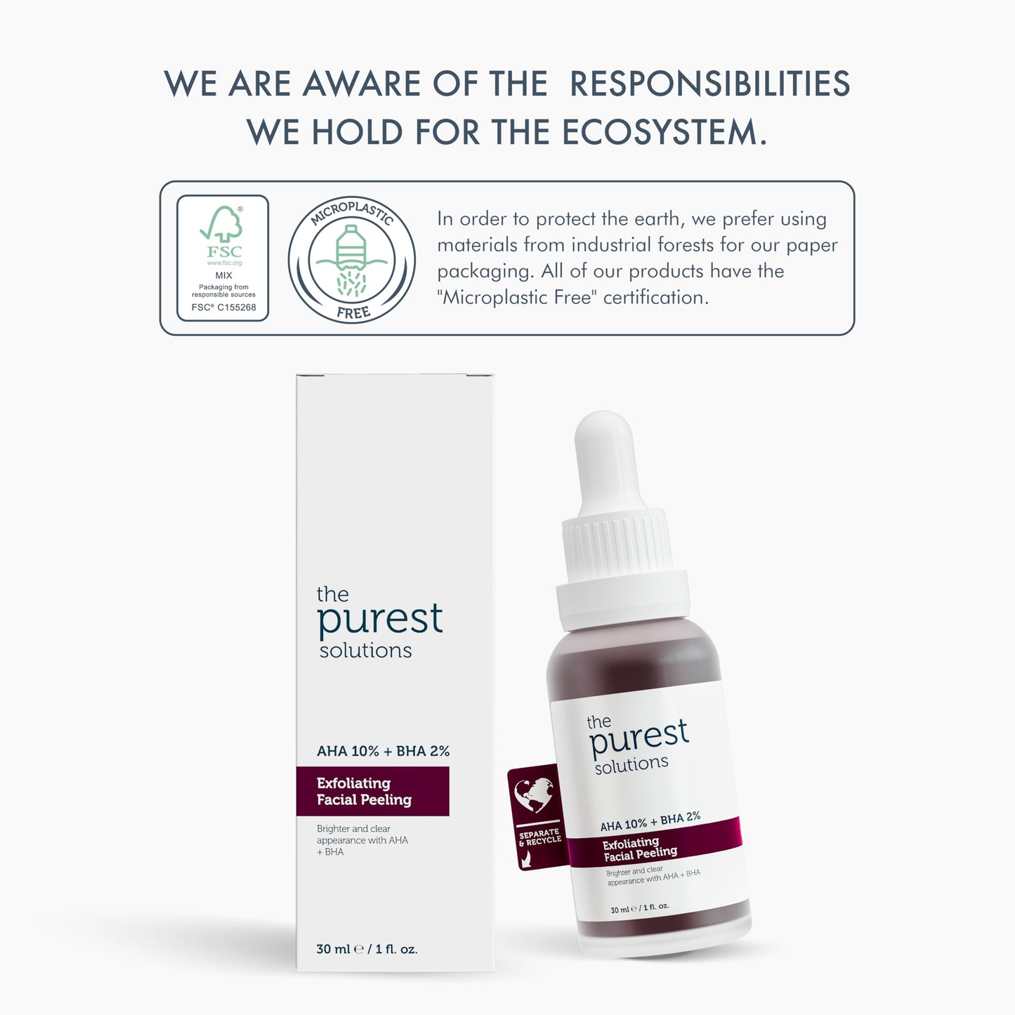 The Purest Solutions face serum duo by Beauty Care Bag; AHA 10% + BHA 2% exfoliating peeling on Tampa Home & Garden Store