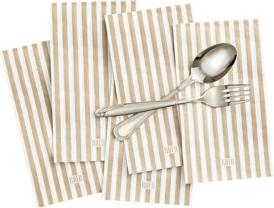Gray Stripe Disposable Napkins and 50 Pieces