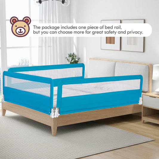 71 Inch Extra Long Swing Down Bed Guardrail with Safety Straps - Tampa Home & Garden Store