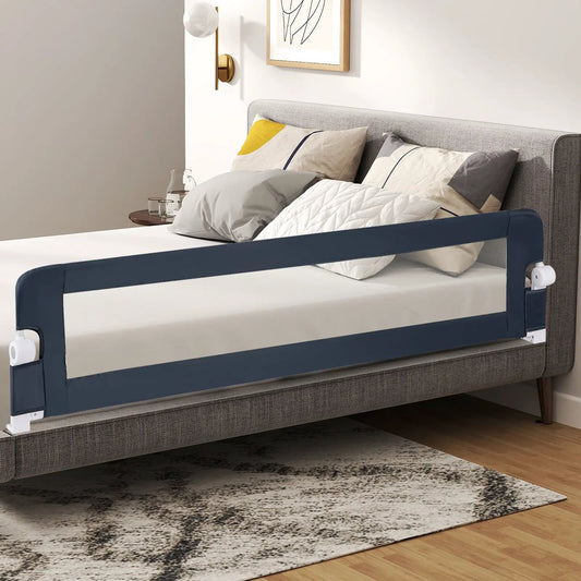 Foldable baby bed rail navy blue with adjustable strap DirectDeals bed safety rails on Tampa Home & Garden Store