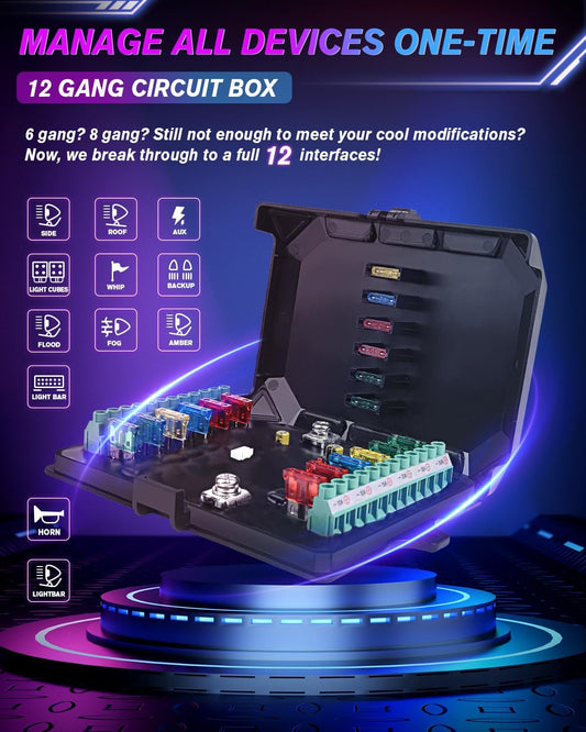 12-Gang Switch Panel With RGB And Remote Control Bluetooth App - Tampa Home & Garden Store
