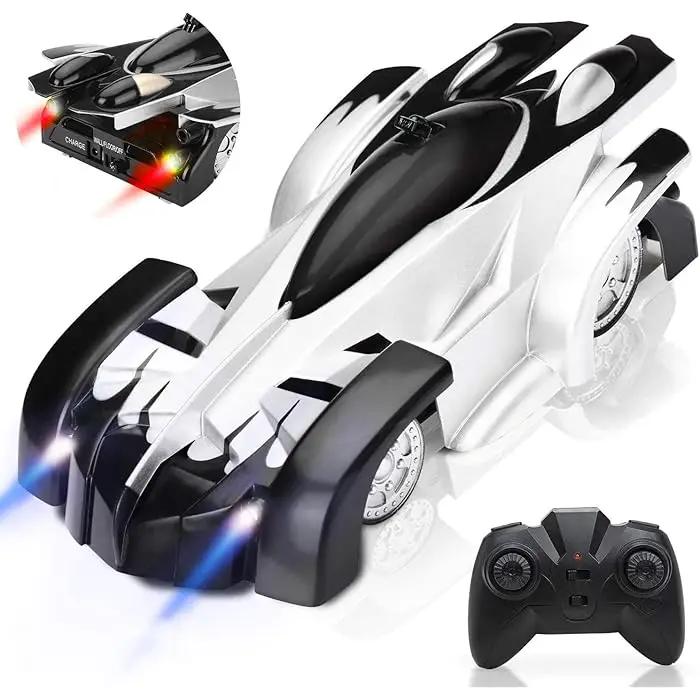 RC Wall Climbing Car Moktan Sabai white LED-lit stunt car with remote control on Tampa Home & Garden Store