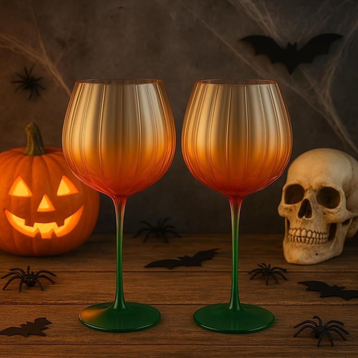Lightweight Pumpkin Wine Glasses For a Cozy Party