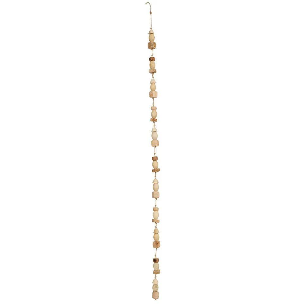 72-inch mango wood bead garland by White Cliff Studio in natural wood beads on Tampa Home & Garden Store
