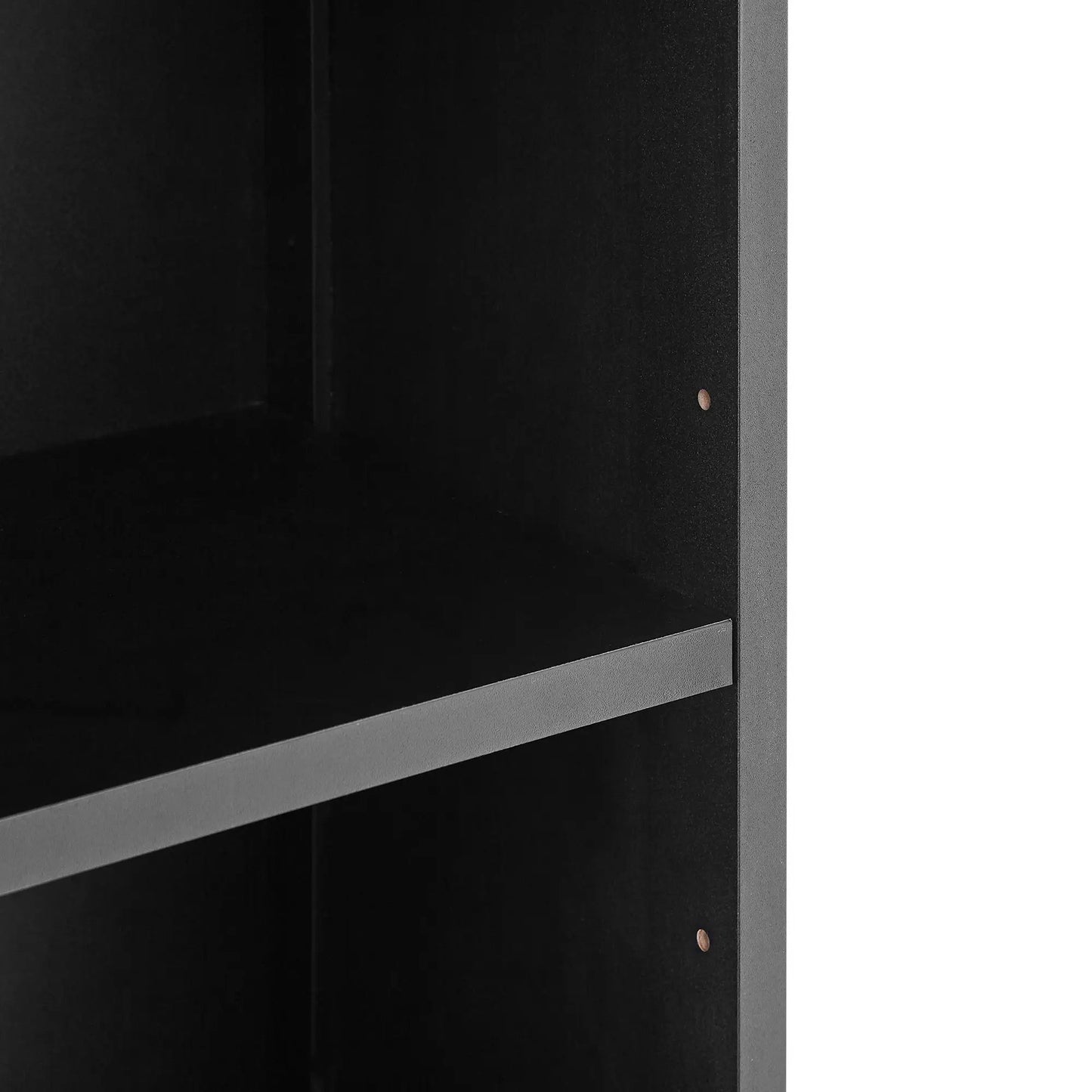 Tall black bathroom cabinet with drawer and shelf; interior storage with a bottom shelf on Tampa Home & Garden Store