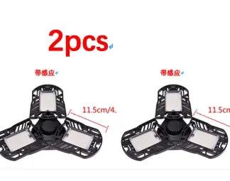 Decorbites deformable garage lamp 60W 6000lm, black metal tri-arm LED light, 2pcs on Tampa Home & Garden Store