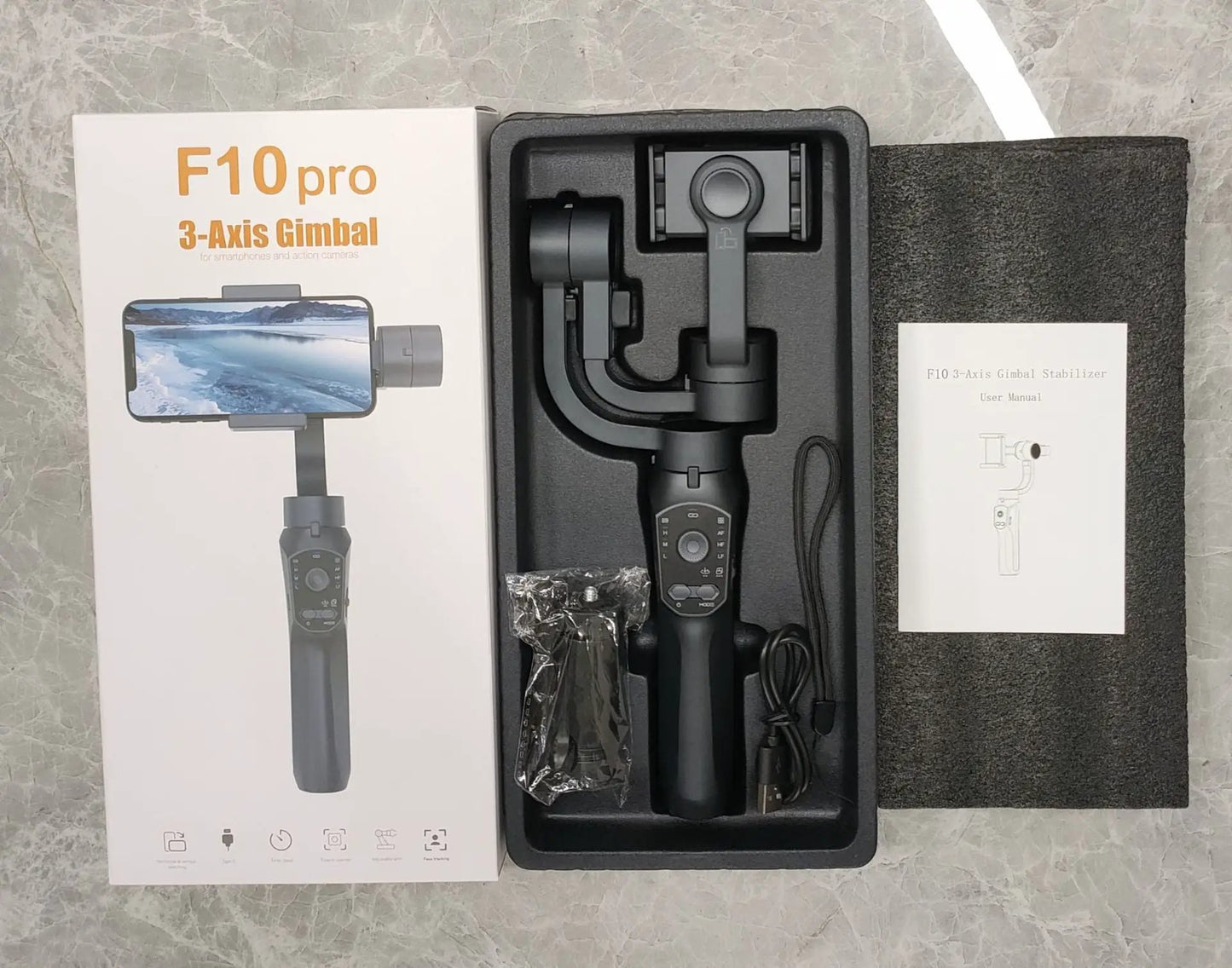 Stabilisateur de téléphone portable à trois axes H4/F6/F8/F10 pour enregistrement vidéo, support de prise de vue extérieur anti-tremblement
