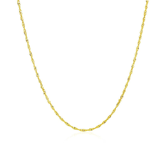 10k Yellow Gold Singapore Chain Necklace 1.0mm on Tampa Home & Garden Store