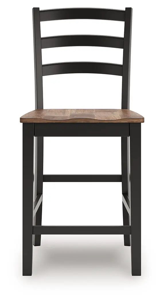 Wildenauer barstools set of 2 with brown wood seats and black frames by Unique Piece Furniture on Tampa Home & Garden Store