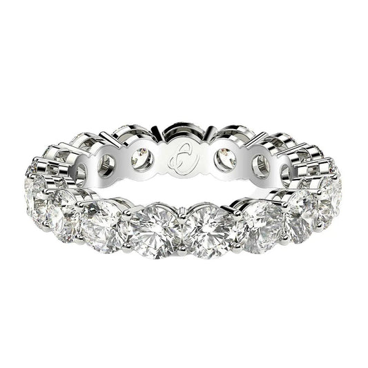 Round-cut lab-grown diamond eternity ring in 14k white gold; 3 cttw FG/VS2, Bids.com on Tampa Home & Garden Store