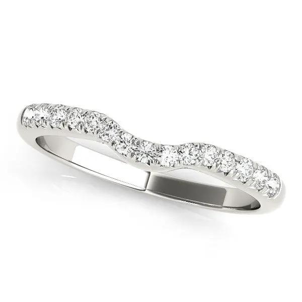14k white gold pave-set curved diamond wedding band (1/5 cttw), Bids.com on Tampa Home & Garden Store