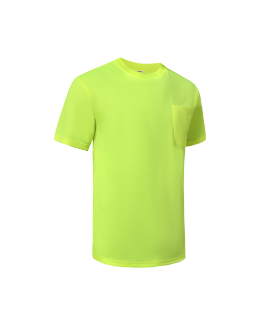 Kiwi High-Visibility Neon Short Sleeve Shirt in bright lime with left chest pocket on Tampa Home & Garden Store