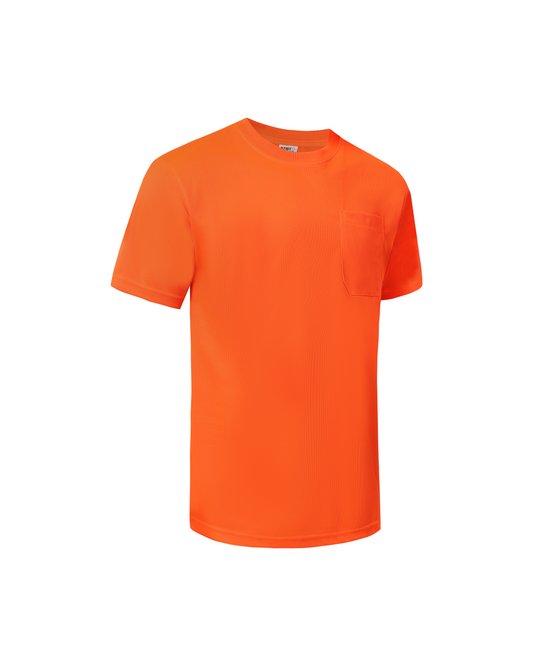 Kiwi high visibility orange short sleeve shirt with chest pocket on Tampa Home & Garden Store