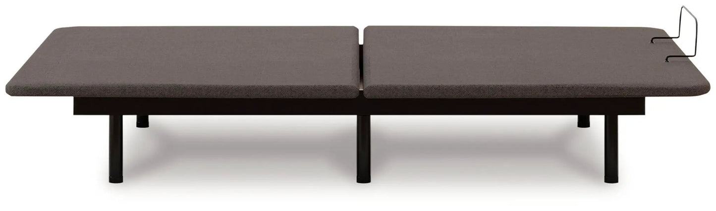 Comfort Classic Adj Base 2-piece split adjustable bed base in brown fabric with black legs on Tampa Home & Garden Store