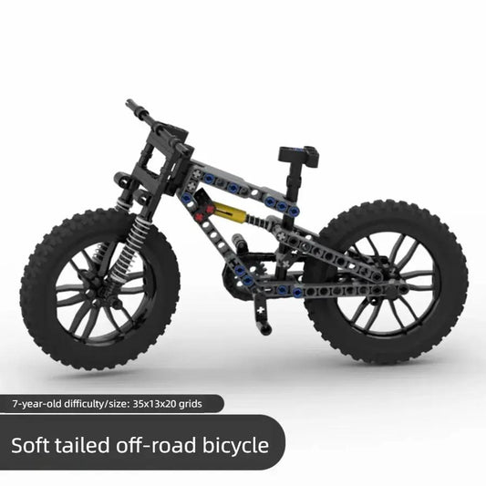 Off Road Soft Tail Bicycle Model with Frame, black construction bike with knobby tires VIP on Tampa Home & Garden Store
