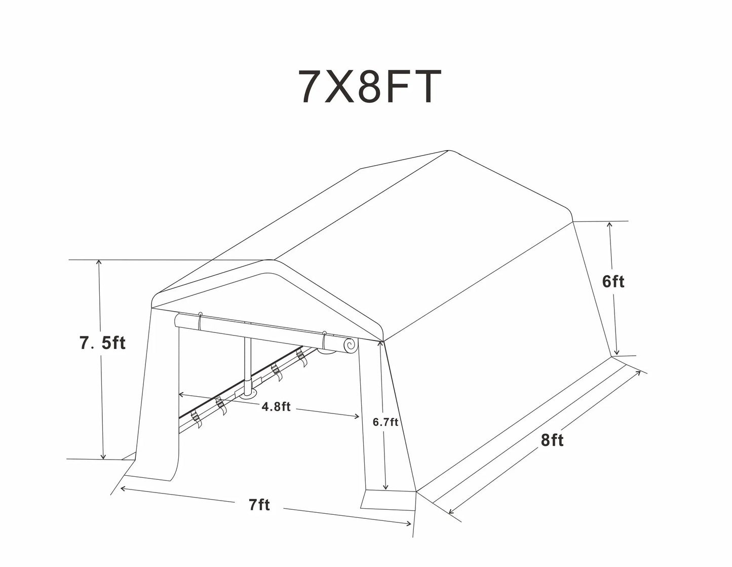 Outdoor portable gazebo shelter 7x8 ft with 2 doors blueprint diagram VIP Digital Presence on Tampa Home & Garden Store