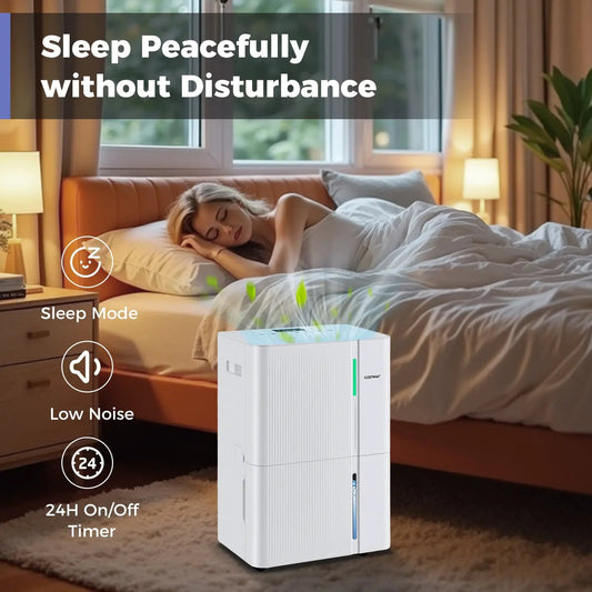 DirectDeals 74/96 Pint Dehumidifier for up to 5500 ft, white bedroom unit with sleep mode on Tampa Home & Garden Store