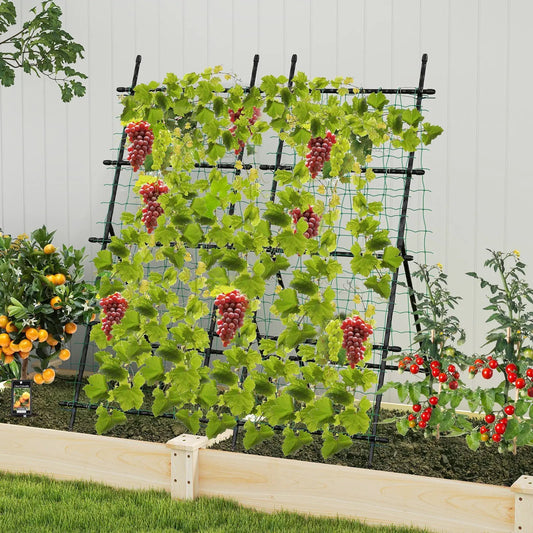 74 Inch Tall Garden Trellis for Flower Vine Vegetable Fruit Pea-Black - Tampa Home & Garden Store
