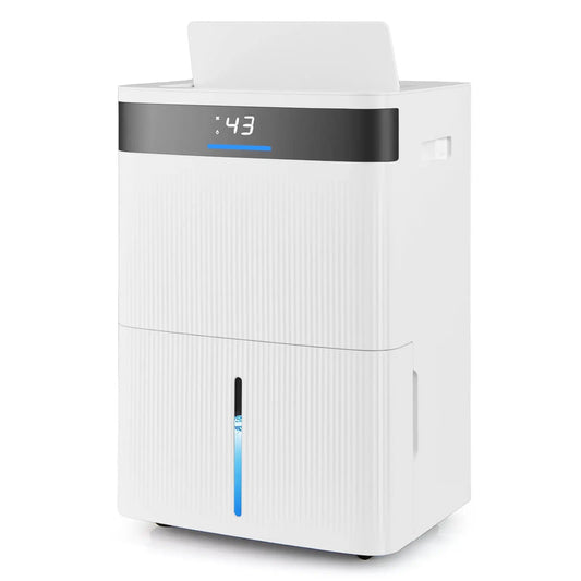 74-pint white dehumidifier with digital display 43 blue progress bar for large 4500 sq ft home on Tampa Home & Garden Store