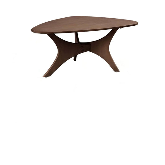 Triangle Table With Unique Design in warm wood finish with curved base Unique Piece Furniture on Tampa Home & Garden Store