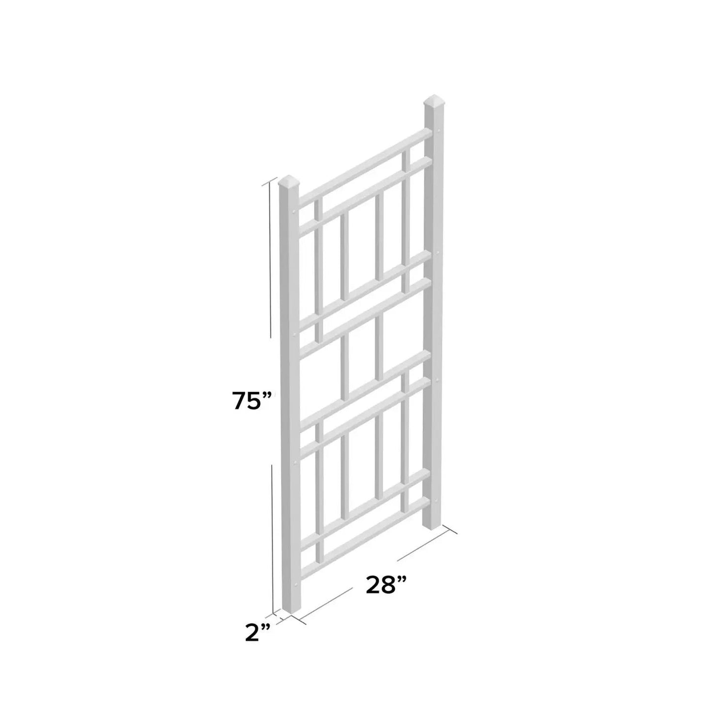 75-inch white vinyl outdoor garden trellis, 28 in wide, HomePacific on Tampa Home & Garden Store