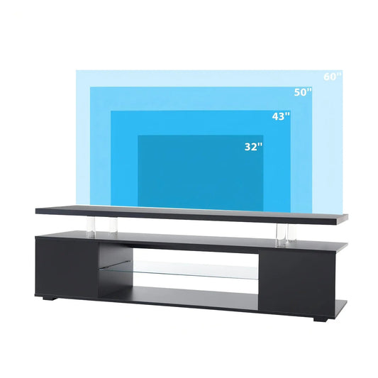 TV stand with LED lighting and large side cabinet in black finish by Unique Piece Furniture on Tampa Home & Garden Store