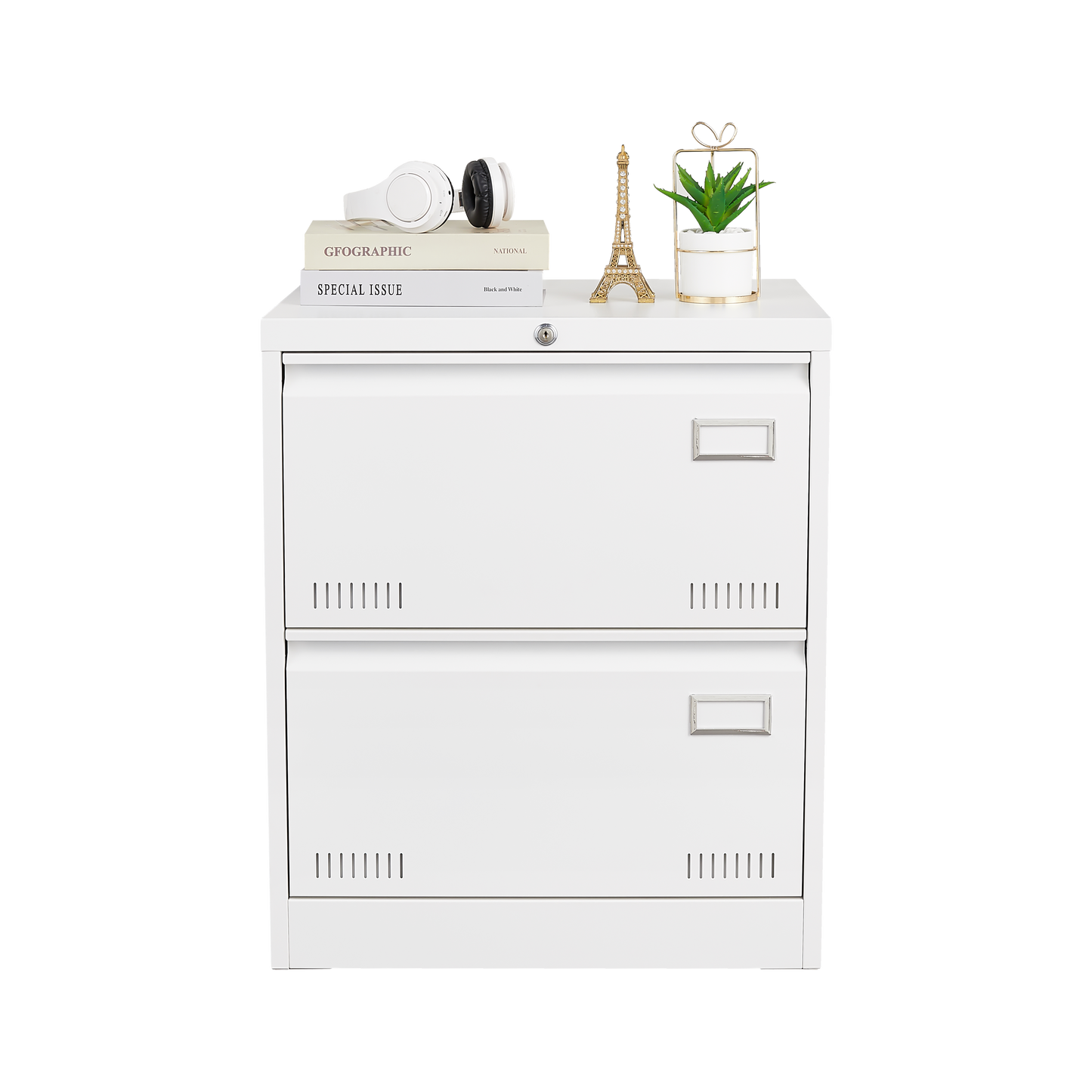Archivador horizontal, 2 cajones, archivador blanco con cerradura, archivador metálico con cerradura, 3 cajones, archivador de oficina legal