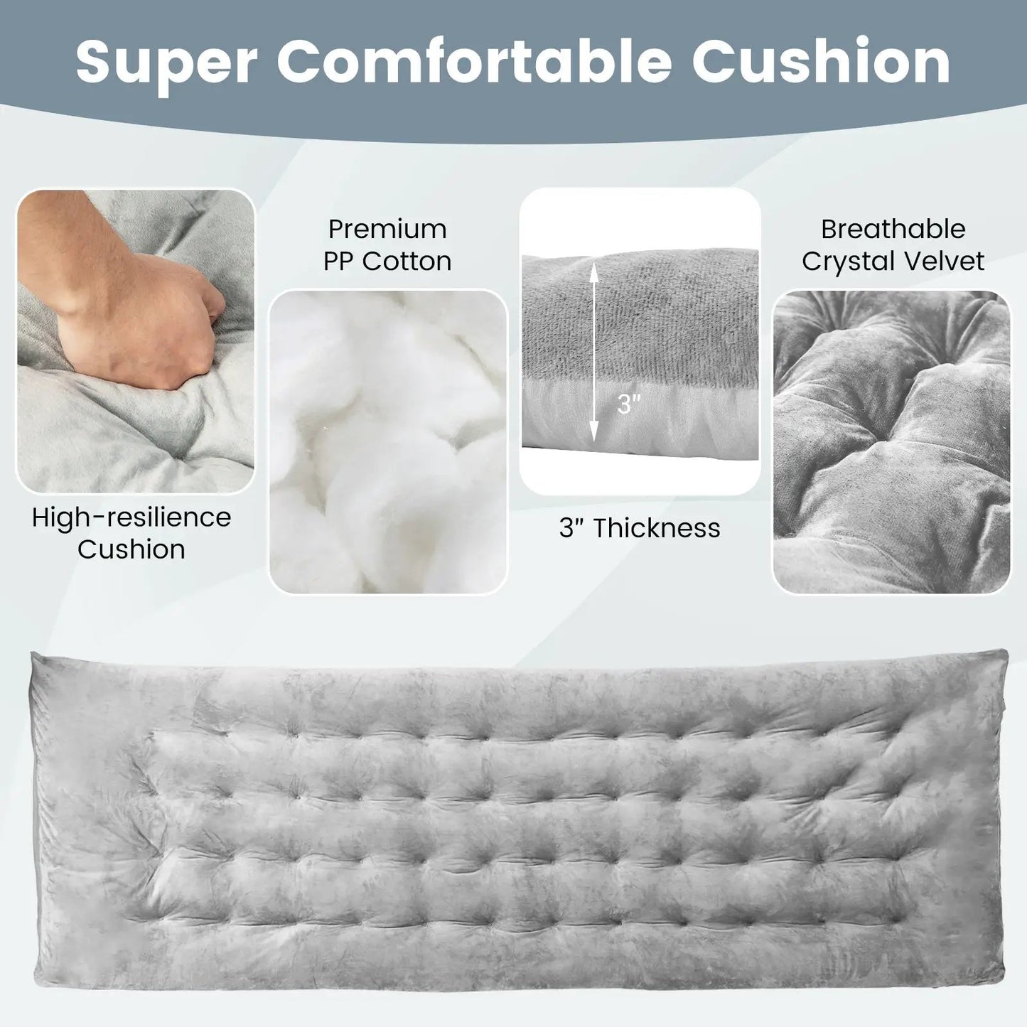 75 x 27.5 Inch Camping Cot Pads with Soft and Breathable Crystal Velvet-Gray - Tampa Home & Garden Store