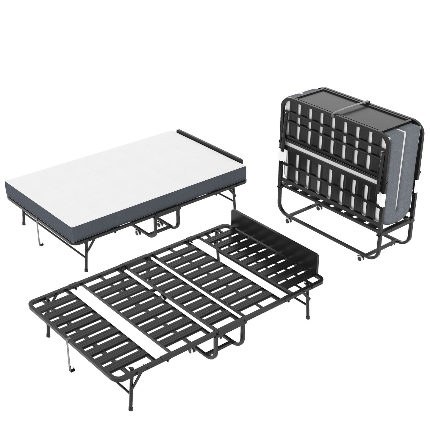 Twin Extra Folding Bed and Memory Foam Mattress