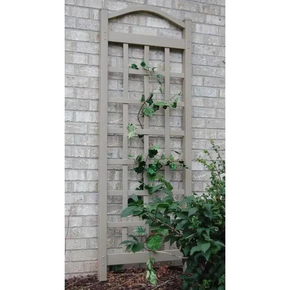 76 Inch Tall Mocha Tan Brown Vinyl Garden Trellis arch-top lattice by HomePacific on Tampa Home & Garden Store