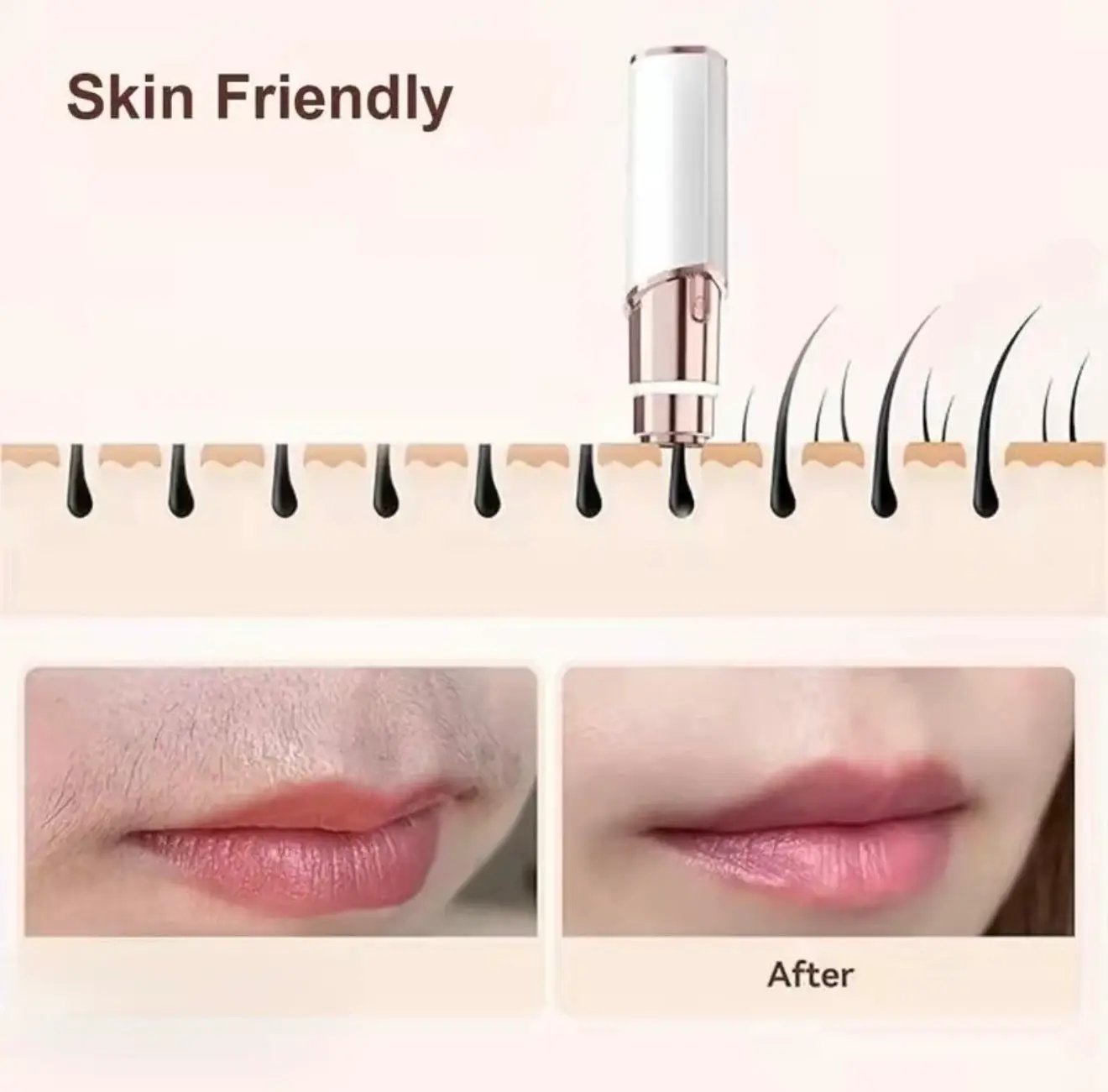 BrowSmooth 2-in-1 trimmer by VIP Digital Presence, white with rose-gold accents nose/ear grooming device on Tampa Home & Garden Store