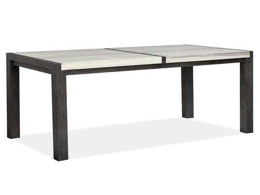 Plum Creek Rectangular Dining Table by Unique Piece Furniture, dark frame with light top on Tampa Home & Garden Store