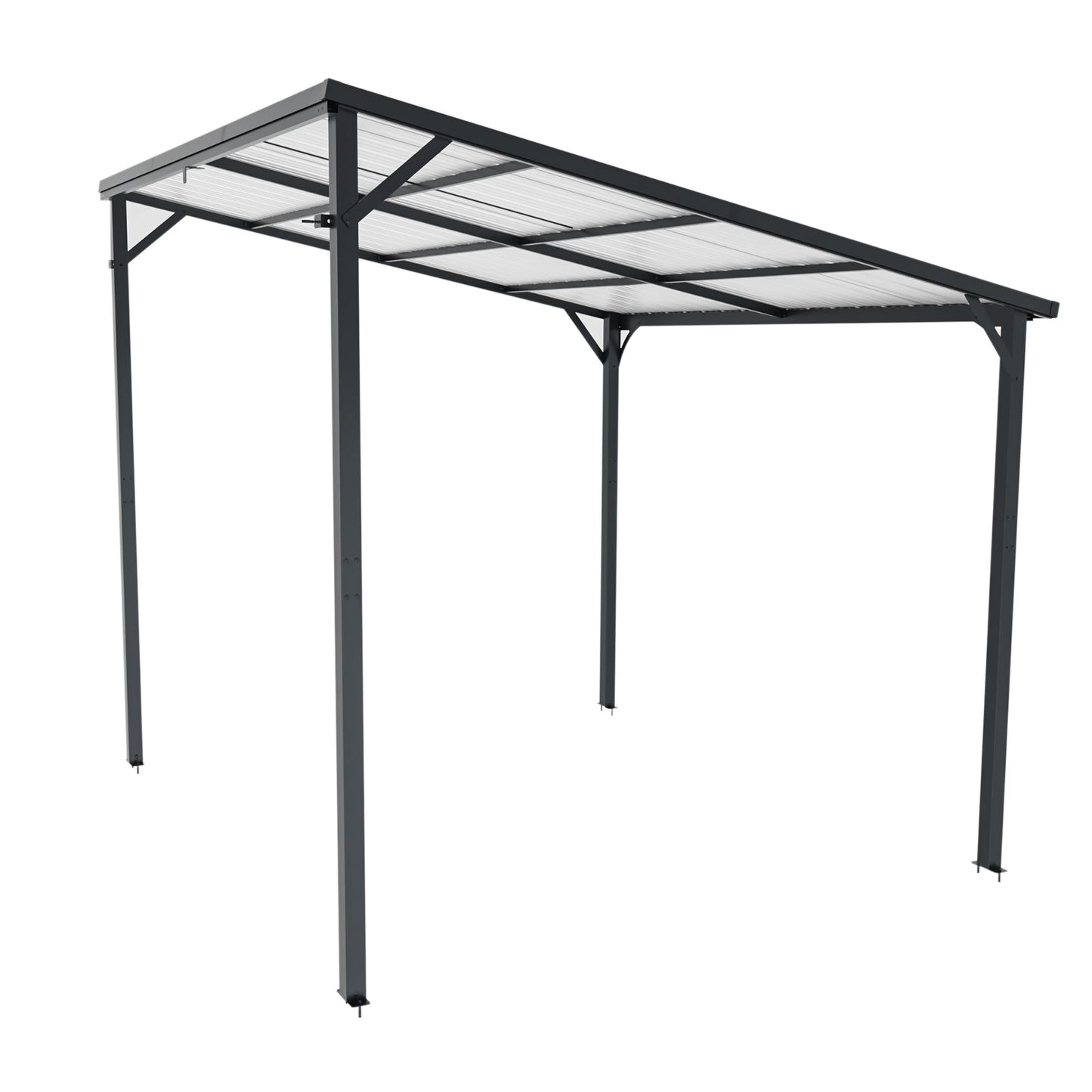 Modern Outdoor Pergola With Metal Inclined Roof