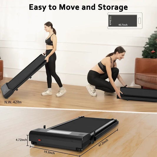 Under Desk Treadmill 2 in 1 by VIP Digital Presence, compact black foldable walking pad for desks on Tampa Home & Garden Store