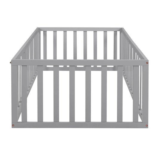 Twin size wood daybed frame in gray with slatted sides on Tampa Home & Garden Store
