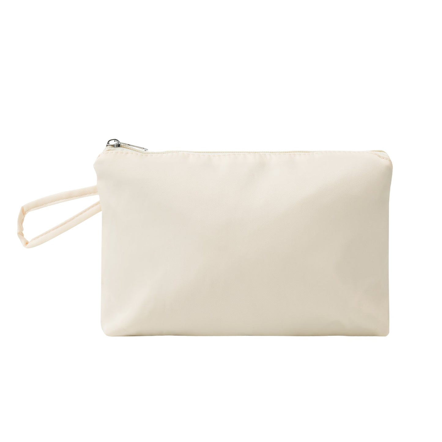 Cream zippered travel pouch with side loop handle on Tampa Home & Garden Store