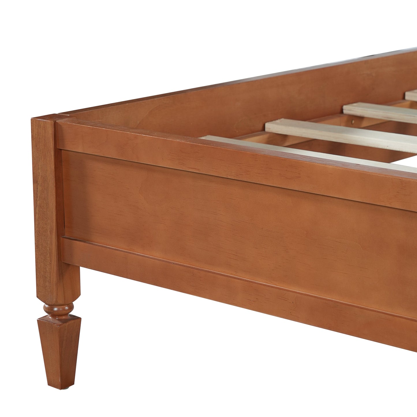 King size wood platform bed with headboard