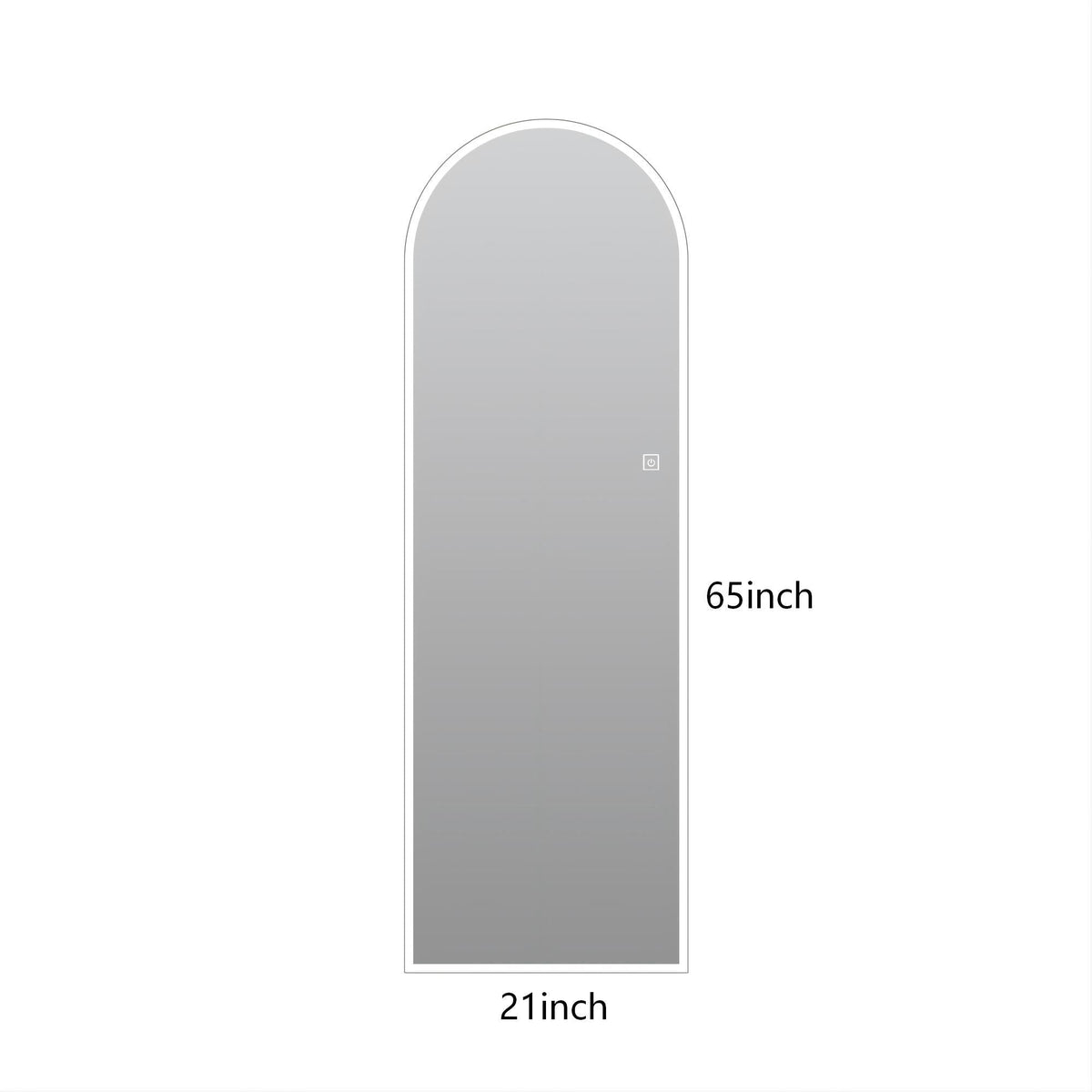 LED full-length wall mirror with arch silver frame, dimmable lighting HouseOfZazla on Tampa Home & Garden Store