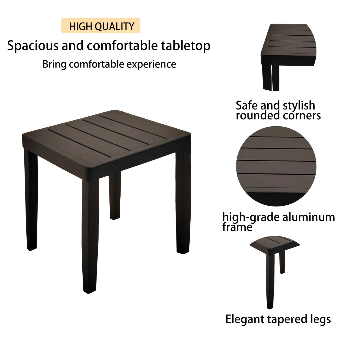 Ensemble de 3 meubles de patio en aluminium pour l'extérieur, comprenant 2 chaises longues et 1 table d'appoint